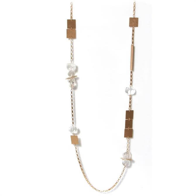 Envy Clear Beads and Golden Chain Necklace